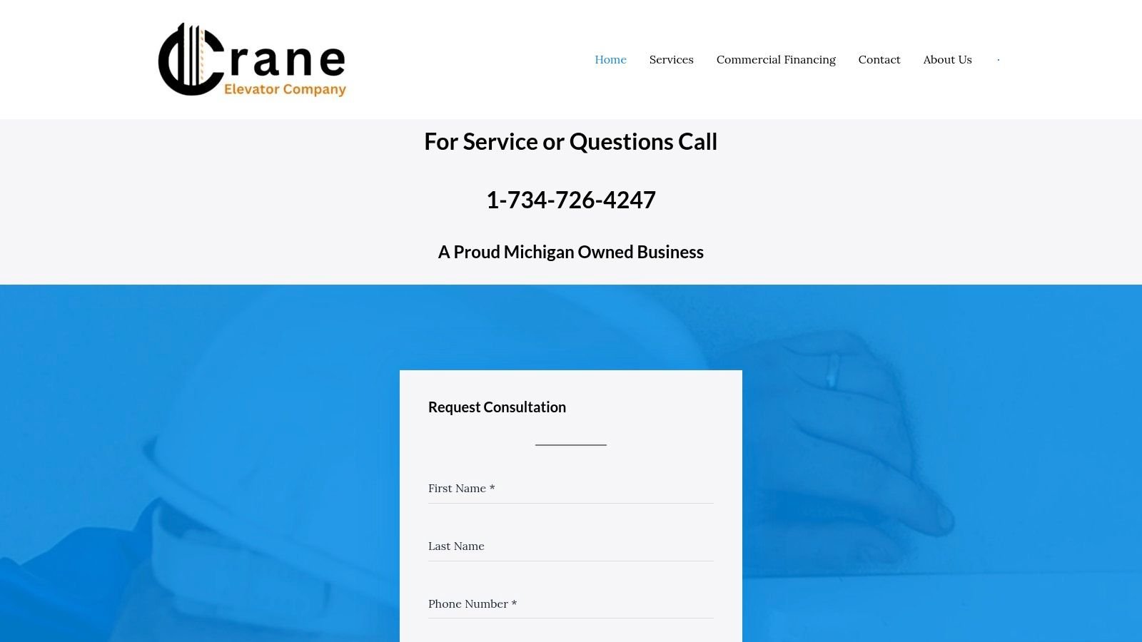 Screenshot from https://www.craneelevator.com