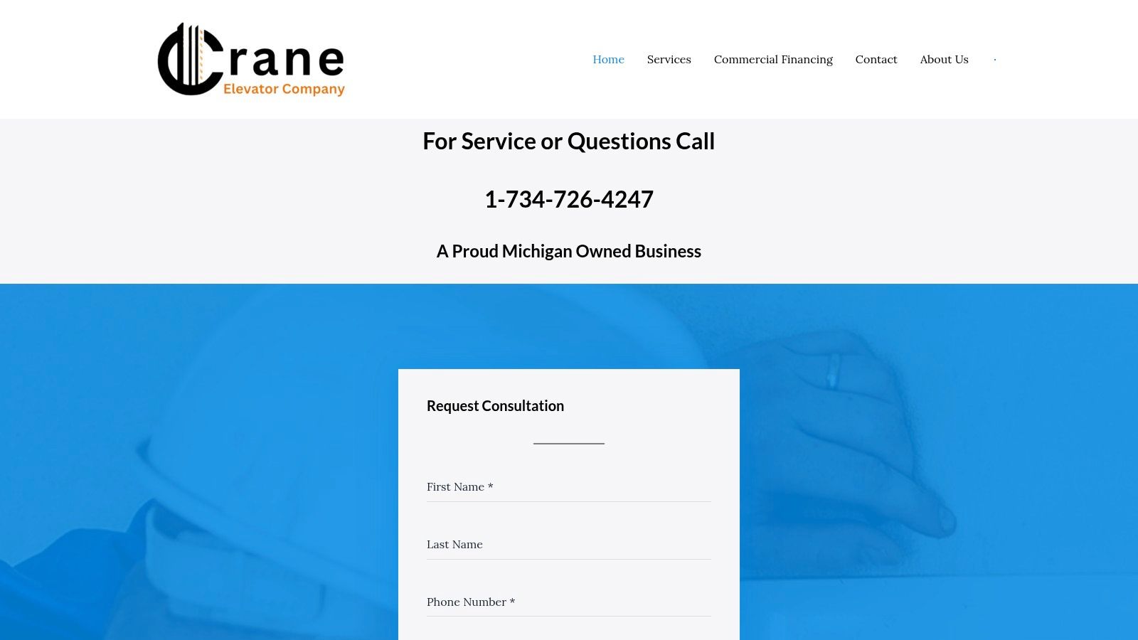 Screenshot from https://www.craneelevator.com