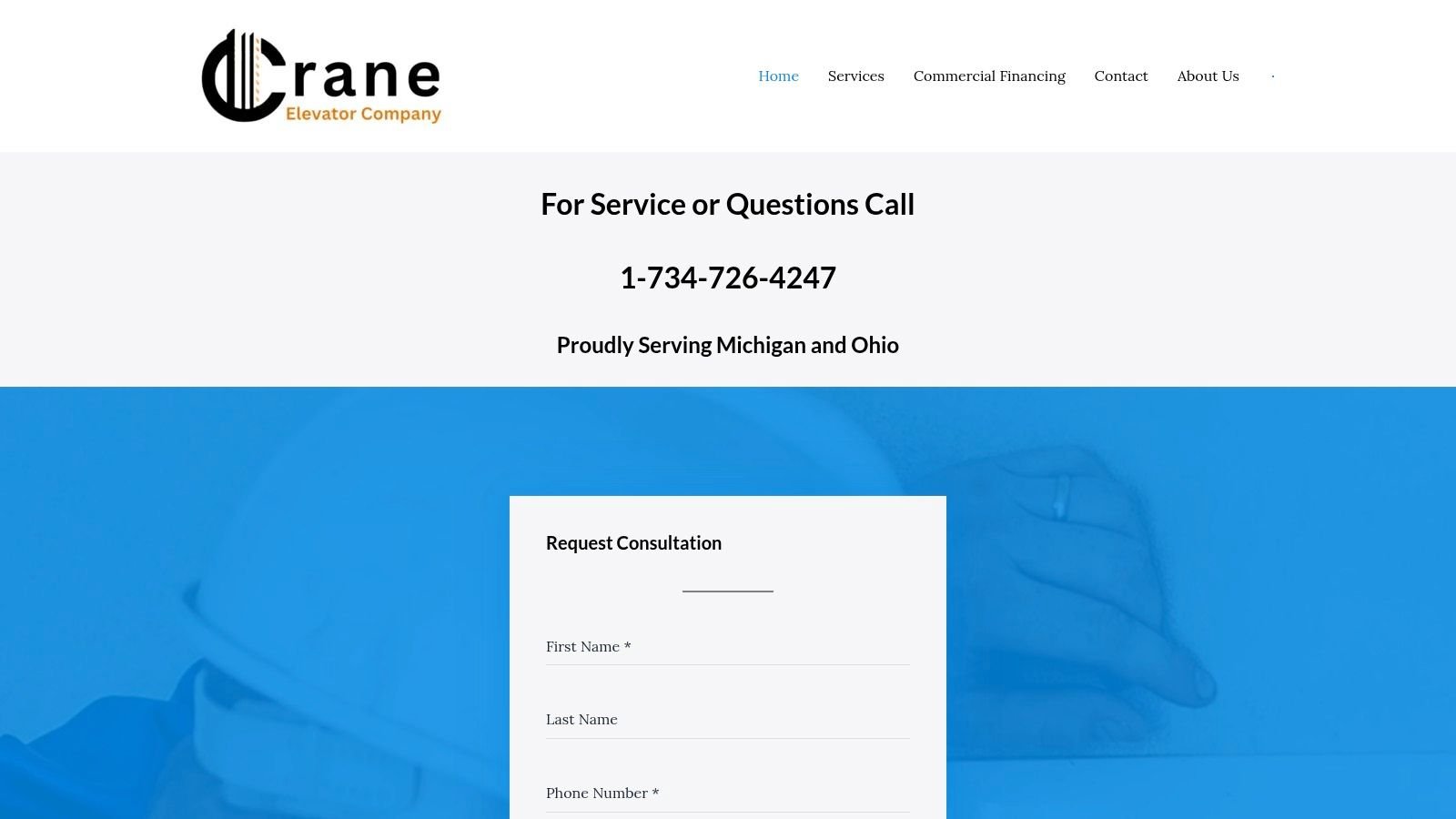 Screenshot from https://www.craneelevator.com