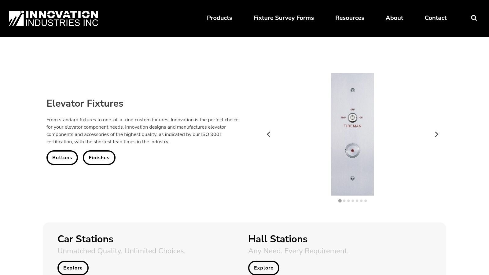 Innovation Industries elevator fixtures